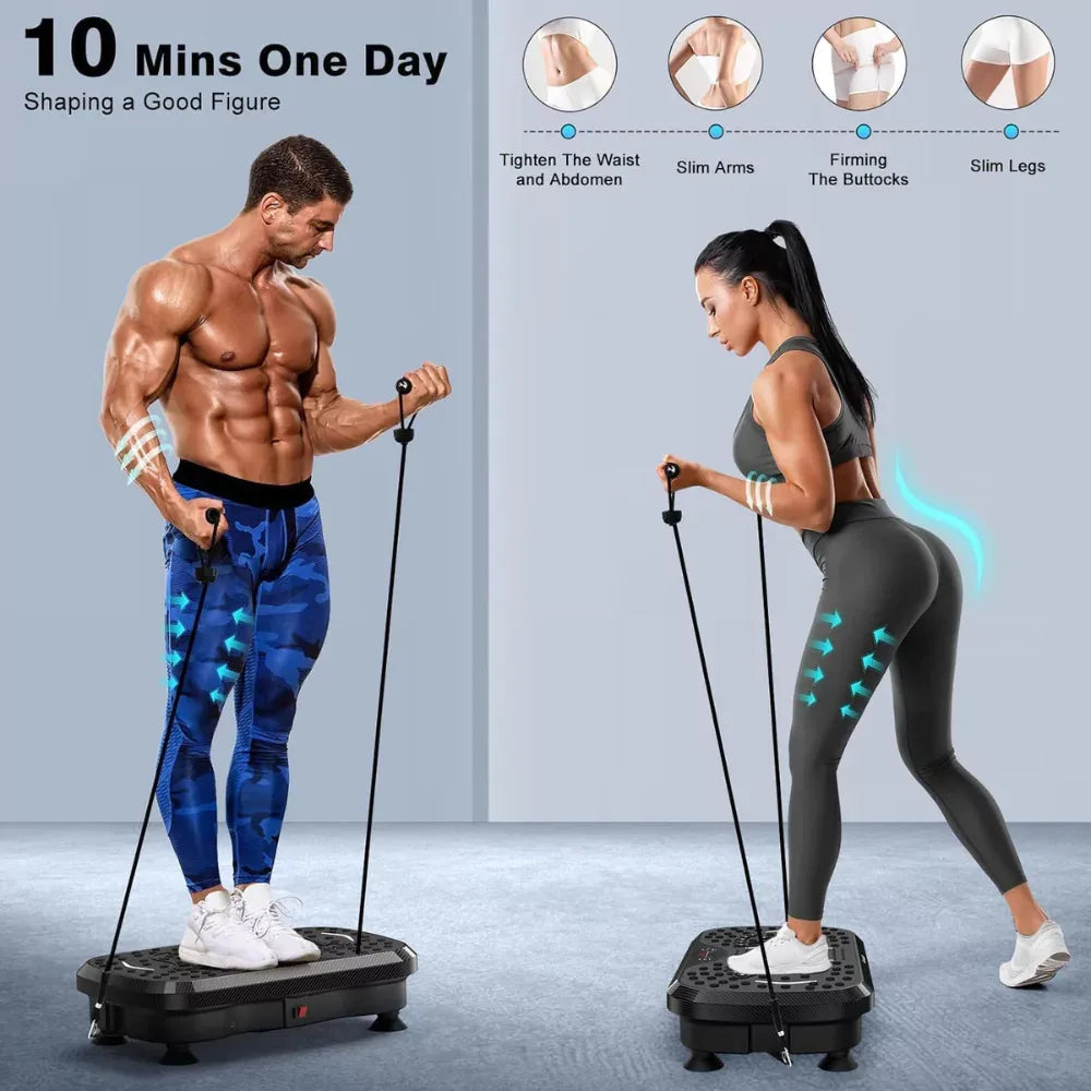 Max Strength Vibration Plate with Remote Control and LED Display, Black with Bluetooth