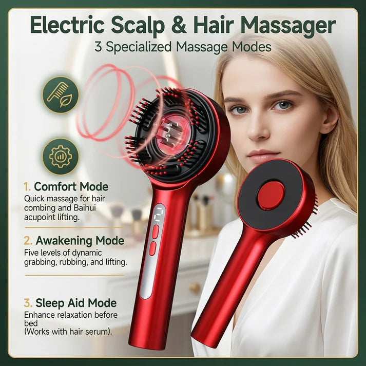 Relaxing Electric Scalp Massager Comb for Daily Self-Care