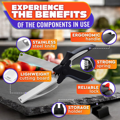 2 in 1 Kitchen Scissors for Food – Stainless Steel 9.5"