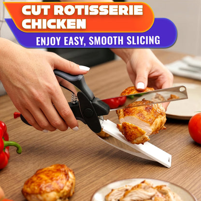 2 in 1 Kitchen Scissors for Food – Stainless Steel 9.5"