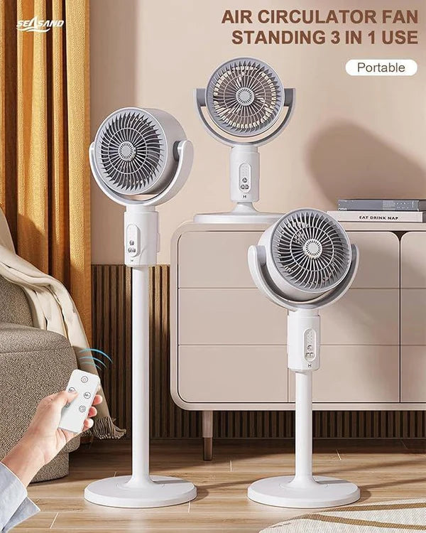 10" 3-Way Convertible Air Circulator Pedestal Fan – 75W High-Velocity Cooling