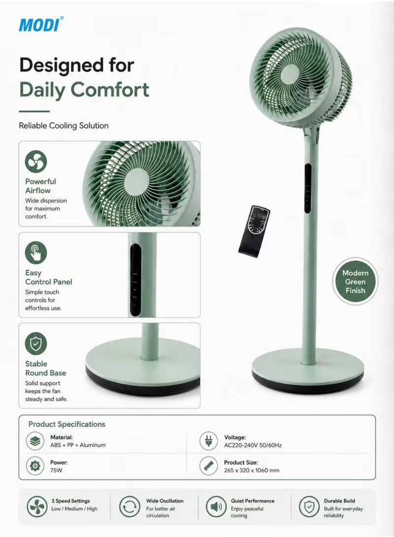 10" 3-Way Convertible Air Circulator Pedestal Fan – 75W High-Velocity Cooling