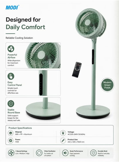 10" 3-Way Convertible Air Circulator Pedestal Fan – 75W High-Velocity Cooling