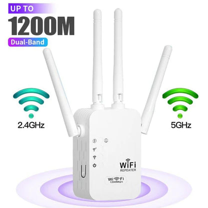 1200Mbps WiFi Extender – Covers 10,000 sq.ft