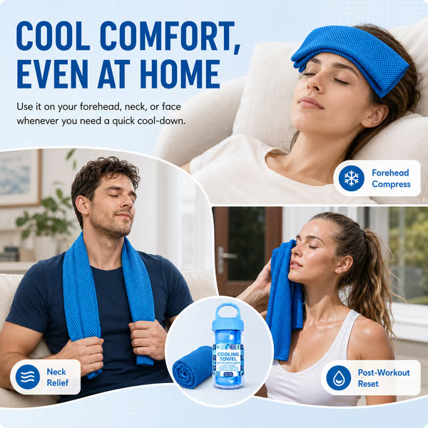 Cold Sweat Towel You Can Use Anywhere, Anytime! Reusable Soft Absorbent Cooling Portable