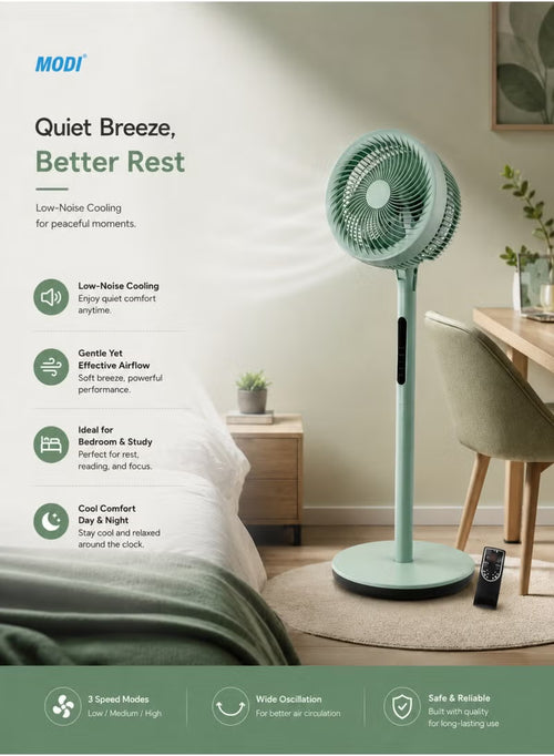 10" 3-Way Convertible Air Circulator Pedestal Fan – 75W High-Velocity Cooling