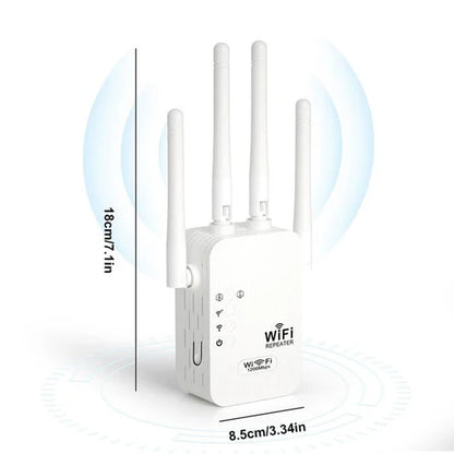 1200Mbps WiFi Extender – Covers 10,000 sq.ft