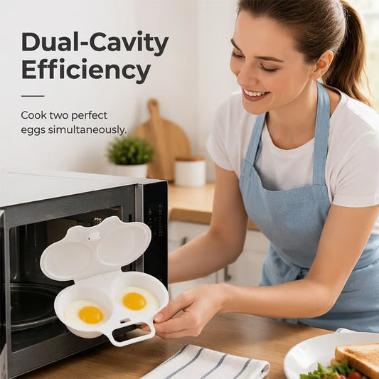 2026 HOT SALE🥳💞50K+ SOLD! 🥗🎁 50% OFF! Microwave Egg Poacher——Dual‑cavity, non‑stick & easy clean. Healthier than frying – stock up & save! 🏠✅